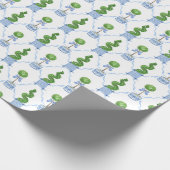 Chinoiserie Watercolor Topiaire Cadeaupapier (Hoek)