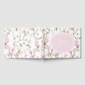 Chinoiserie Waterverf Bloemen Meisje Baby shower Gastenboek (Volledig)