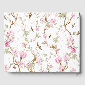 Chinoiserie Waterverf Bloemen Meisje Baby shower Gastenboek (Achterkant)