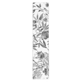 Chinoiserie waterverf bloemschildering korte tafelloper