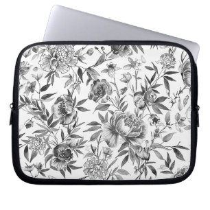 Chinoiserie waterverf bloemschildering laptop sleeve