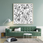 Chinoiserie waterverf bloemschildering poster