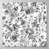 Chinoiserie waterverf bloemschildering poster (Voorkant)