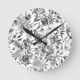 Chinoiserie waterverf bloemschildering ronde klok