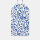 Chinoiserie Waterverf Blue Heron Bird Gift Labels Cadeaulabel (Achterkant)