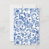 Chinoiserie Waterverf Blue Heron Bird Note Cards Bedankkaart (Achterkant)