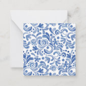 Chinoiserie Waterverf Blue Heron Gift Enclosure Notitiekaartje (Achterkant)