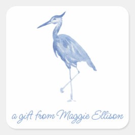 Chinoiserie Waterverf Blue Heron Gift Stickers