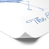 Chinoiserie Waterverf Blue Heron Poster (Hoek)