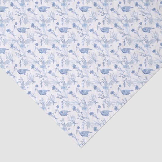 Chinoiserie Waterverf Blue Heron Tissuepapier (Detail)