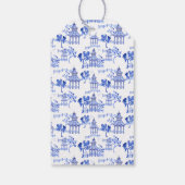 Chinoiserie Waterverf Blue Pagoda Gift Labels Cadeaulabel (Achterkant)