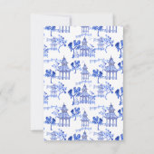 Chinoiserie Waterverf Blue Pagoda Note Cards Bedankkaart (Achterkant)
