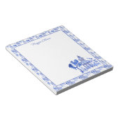 Chinoiserie Waterverf Blue Pagoda Notitieblok (Schuin)