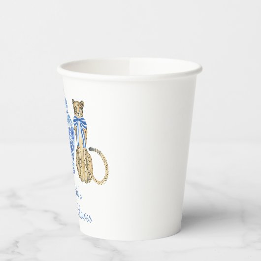 Chinoiserie Waterverf Boog Cheetah Gemberpot Papieren Bekers (Links)