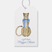 Chinoiserie Waterverf Bow Cheetah Gift Labels Cadeaulabel (Voorkant)