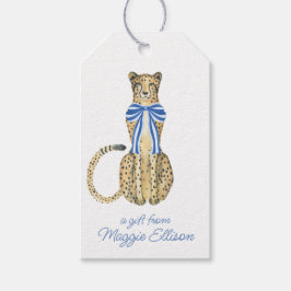 Chinoiserie Waterverf Bow Cheetah Gift Labels Cadeaulabel