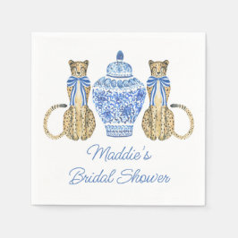 Chinoiserie Waterverf Bow Cheetah Ginger Jar Servet