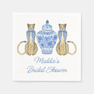 Chinoiserie Waterverf Bow Cheetah Ginger Jar Servet