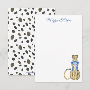 Chinoiserie Waterverf Bow Cheetah Note Cards Bedankkaart