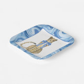 Chinoiserie Waterverf Bow Cheetah Party Borden Papieren Bordje (Gebogen)