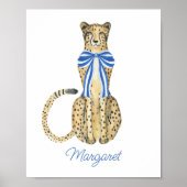 Chinoiserie Waterverf Bow Cheetah Poster (Voorkant)