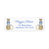 Chinoiserie Waterverf Bow Cheetah Return Address Etiket (Voorkant)