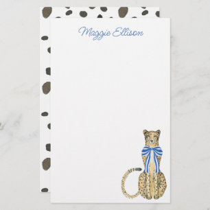Chinoiserie Waterverf Bow Cheetah Stationery Briefpapier