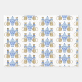 Chinoiserie Waterverf Bow Cheetah Wrappapier Inpakpapier Vel (Voorkant)