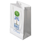 Chinoiserie Waterverf bow Topiary Klein Cadeauzakje (Voorkant Gekanteld)