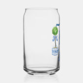 Chinoiserie Waterverf Bow Topiary Monogram Crest Blikvorm Glas (Rechts)