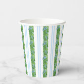 Chinoiserie Waterverf Bow Topiary Monogram Crest Papieren Bekers (Achterkant)