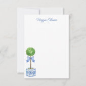 Chinoiserie Waterverf bow Topiary Note Cards Bedankkaart (Voorkant)