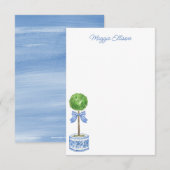 Chinoiserie Waterverf bow Topiary Note Cards Bedankkaart (Voorkant / Achterkant)