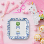 Chinoiserie Waterverf bow Topiary Party Borden Papieren Bordje (Feest)