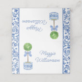 Chinoiserie Waterverf Bow Topiary Plaatskaarten Plaatskaartje (Buitenkant ongevouwen)