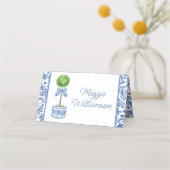 Chinoiserie Waterverf Bow Topiary Plaatskaarten Plaatskaartje (Achterkant)