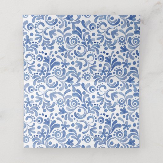 Chinoiserie Waterverf Bow Topiary Plaatskaarten Plaatskaartje (Binnenkant ongevouwen)