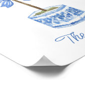 Chinoiserie Waterverf bow Topiary Poster (Hoek)