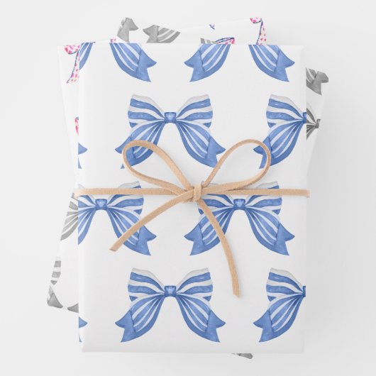 Chinoiserie Waterverf bows Wrapping Paper (In situ)