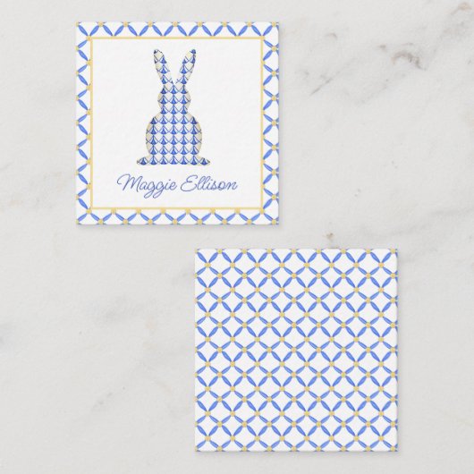 Chinoiserie Waterverf Chic Bunny Gift Enclosure Notitiekaartje (Voorkant / Achterkant)