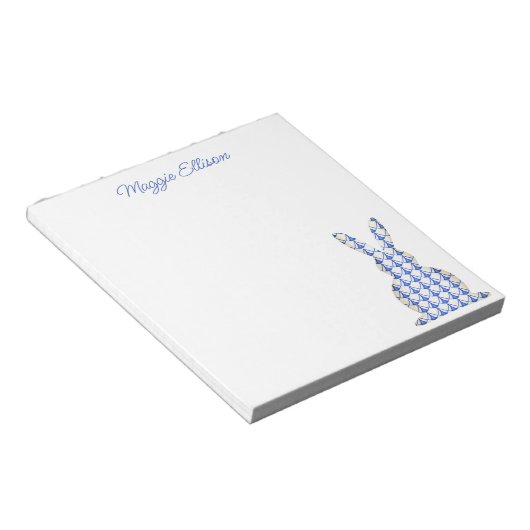 Chinoiserie Waterverf Chic Bunny Notitieblok (Schuin)