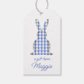 Chinoiserie Waterverf Chic Bunny Rabbit Gift Label Cadeaulabel (Voorkant)