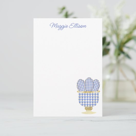 Chinoiserie Waterverf Chic Eggs Bedankkaart (Staand voorkant)