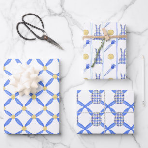 Chinoiserie Waterverf Chic Eggs en Bunnies Wrapp Inpakpapier Vel