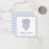 Chinoiserie Waterverf Chic Eggs Gift Enclosure Notitiekaartje (Voorkant / Achterkant in situ)