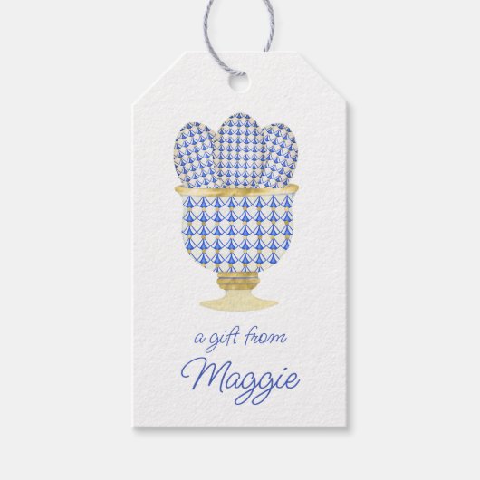 Chinoiserie Waterverf Chic Eggs Gift Labels Cadeaulabel (Voorkant)