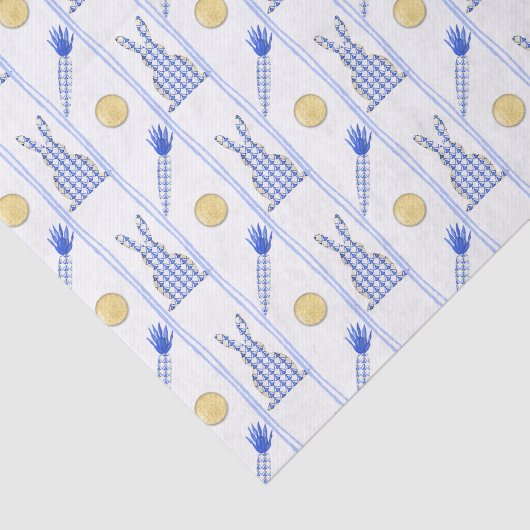 Chinoiserie Waterverf Chic Rabbit Pattern Tissuepapier (Detail)