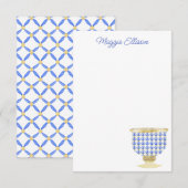 Chinoiserie Waterverf Chic Vaas Bedankkaart (Voorkant / Achterkant)