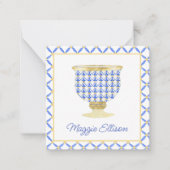 Chinoiserie Waterverf Chic Vase Gift Enclosure Notitiekaartje (Voorkant)