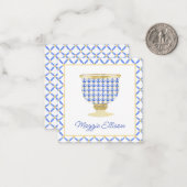 Chinoiserie Waterverf Chic Vase Gift Enclosure Notitiekaartje (Voorkant / Achterkant in situ)